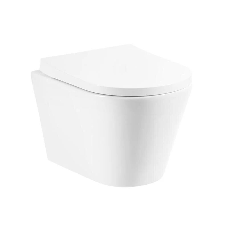Изображение товара Подвесной унитаз BelBagno Flay-R BB053CHR/BB2111SC, безободковый, сиденье микролифт, белый
