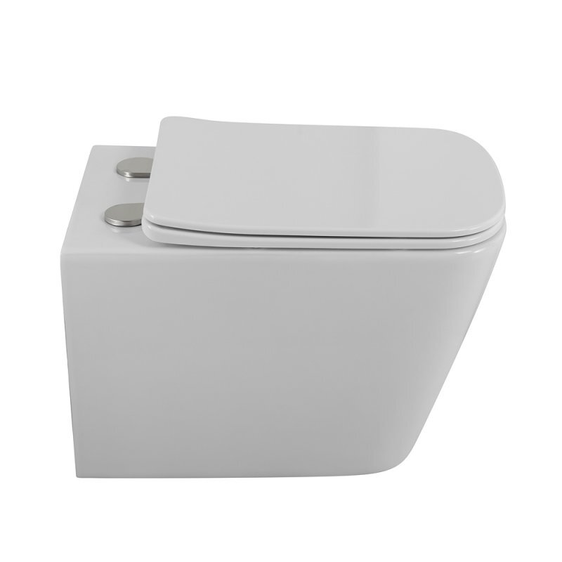 Изображение товара Подвесной безободковый унитаз BelBagno Due BB7107CHR/SC с микролифтом и каскадным сливом