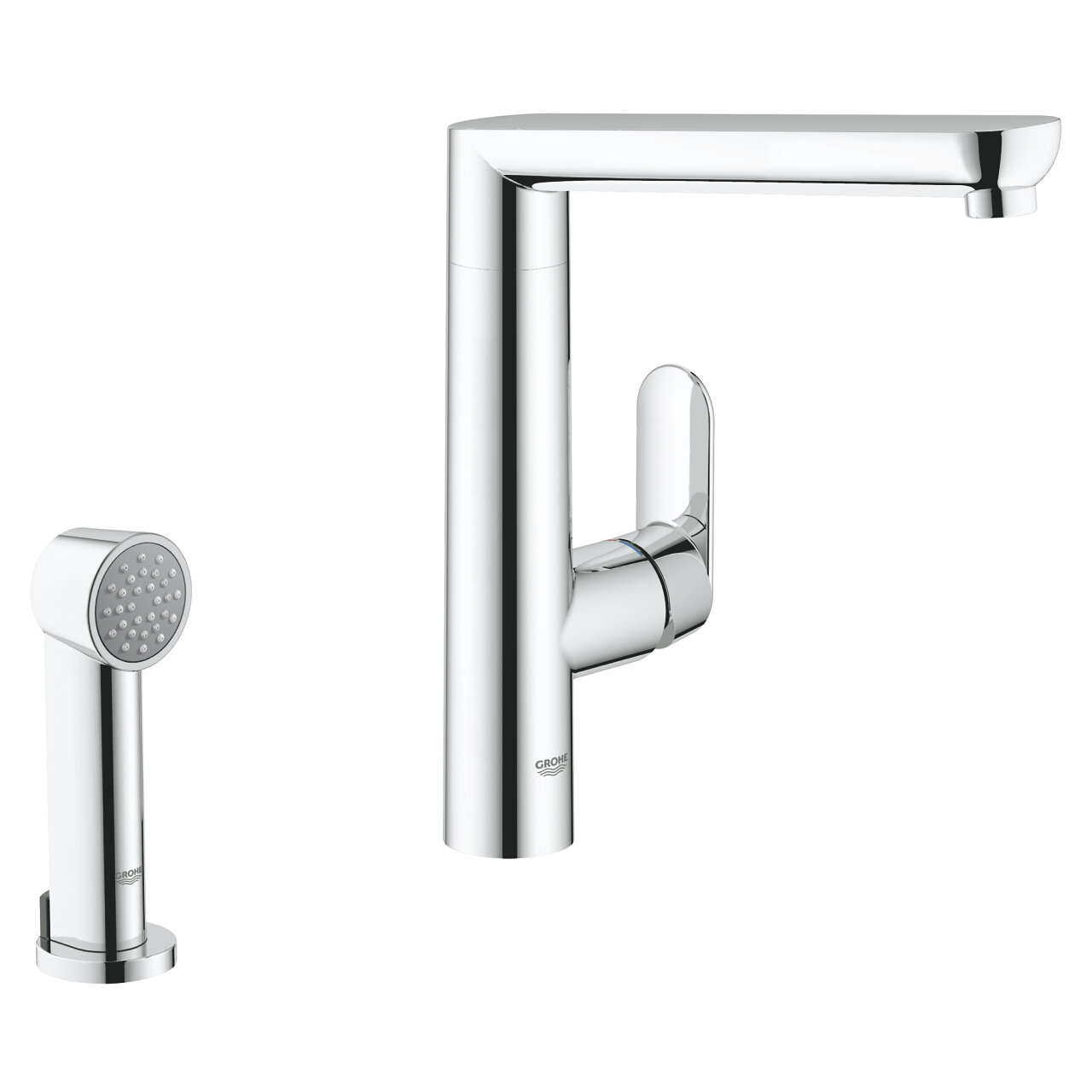 Изображение товара Кухонный смеситель Grohe K7 с поворотным гусиным изливом и хромированным покрытием