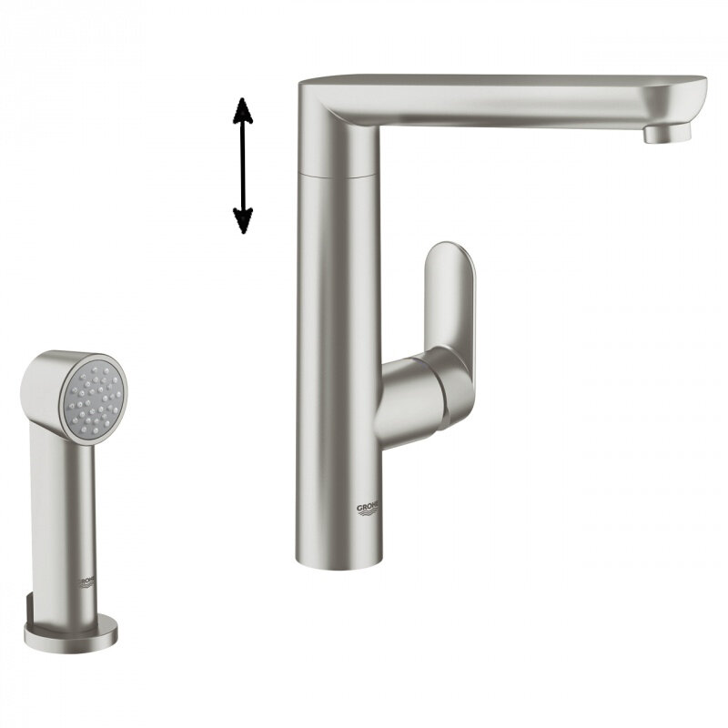 Изображение товара Смеситель Grohe K7 с вытяжным изливом, суперсталь