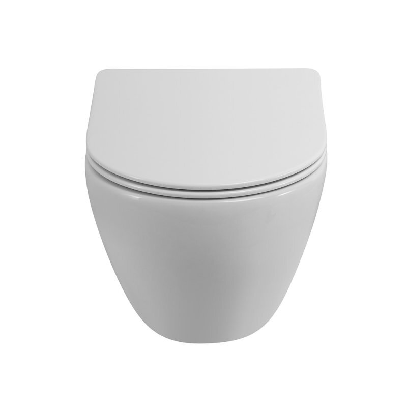 Изображение товара Подвесной безободковый унитаз Cezares Stream-Tor CZR-2426-TH-TOR/SC с системой ТОРНАДО и сиденьем м