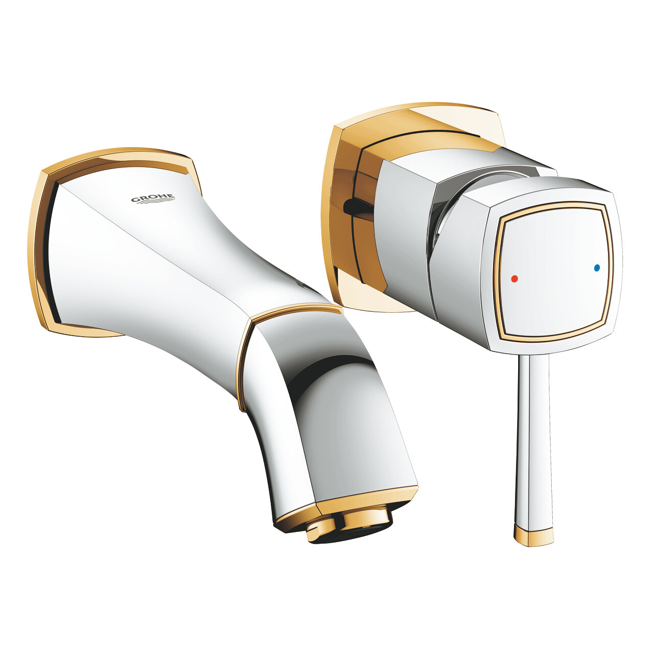 Изображение товара Смеситель для раковины Grohe Grandera хром/золото с однорычажным управлением