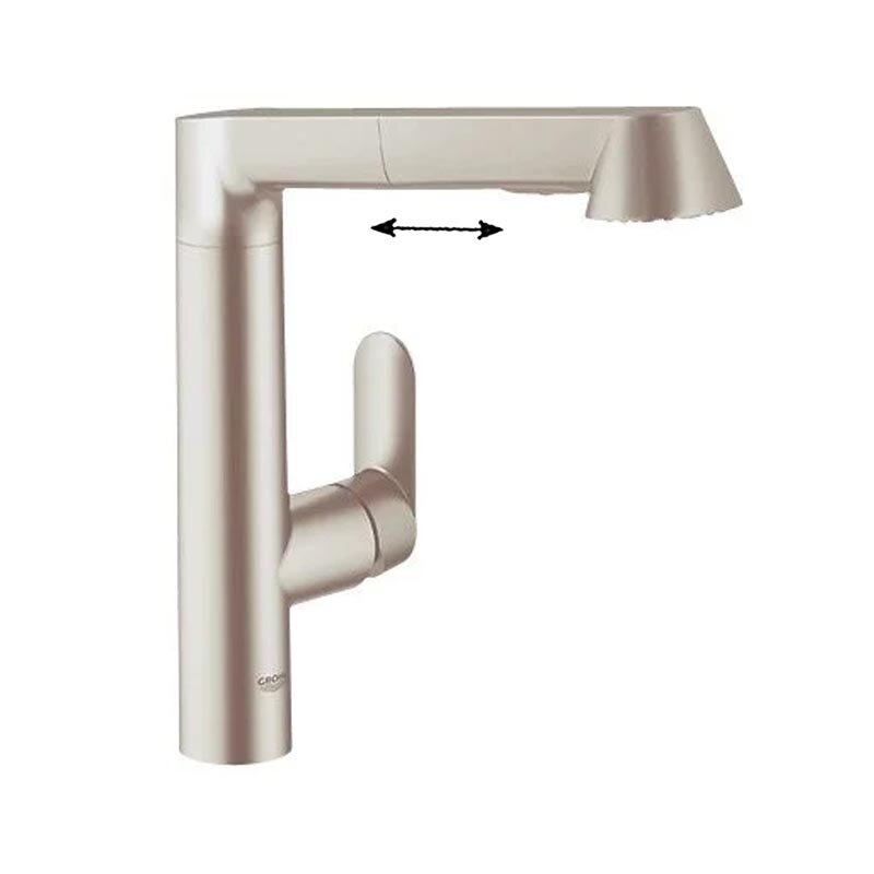 Изображение товара Смеситель Grohe K7 32176DC0 суперсталь с выдвижной лейкой Изображение товара Смеситель Grohe K7 32176DC0 суперсталь с выдвижной лейкой