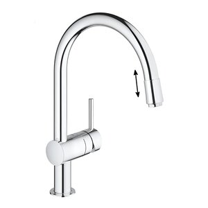 Изображение товара Смеситель для кухонной мойки Grohe Minta, 32918000, с вытяжным изливом, хром