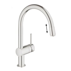 Изображение товара Смеситель для кухонной мойки Grohe Minta, 32918DC0, с вытяжным изливом, суперсталь