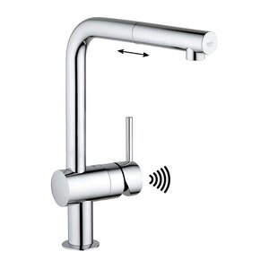 Изображение товара Смеситель для кухонной мойки Grohe Minta, 31360000, с вытяжным изливом, хром