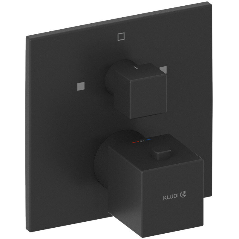 Изображение товара Смеситель для ванны и душа Kludi Decus 548103975, термостатический, черный матовый