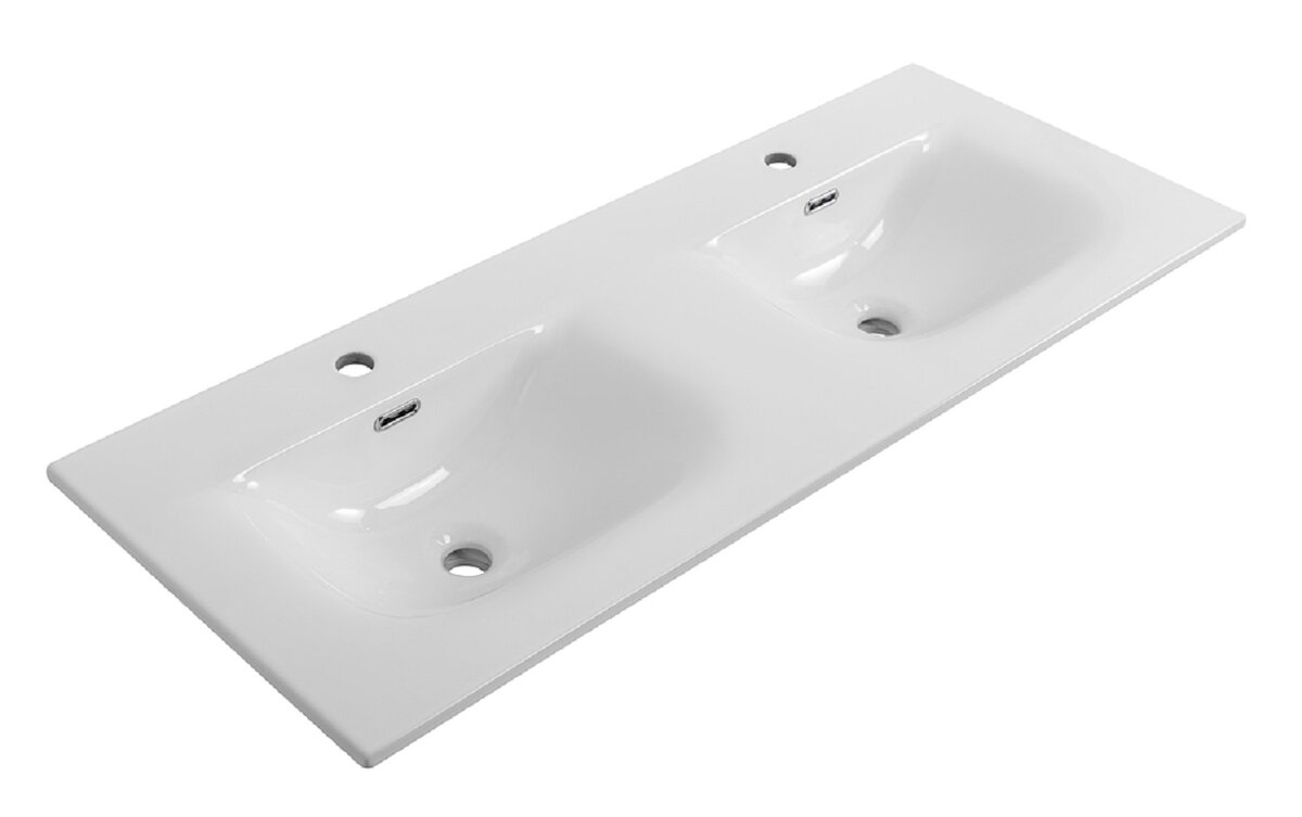 Изображение товара Раковина BelBagno Uno BB-8099-120-2, 121 см, керамика, белый