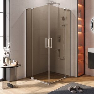 Изображение товара Душевой уголок Cezares SLIDER-AH-2-80/90-100/110-BR-Cr, 80/90 х 100/110 см, стекло бронза, профиль хром