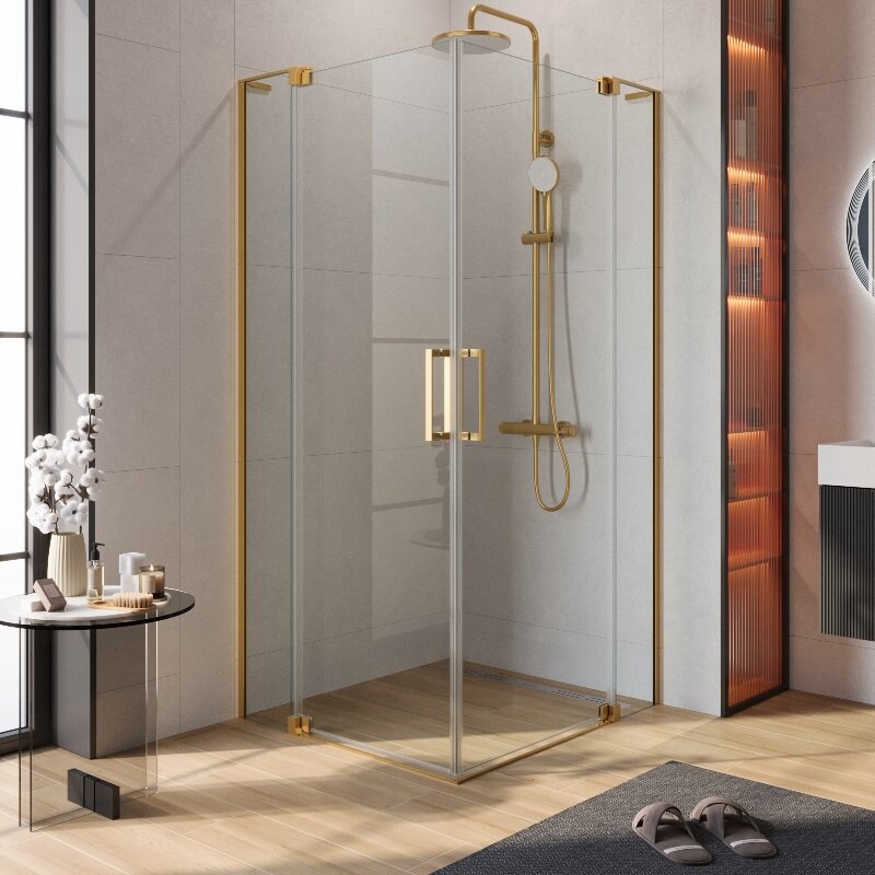 Изображение товара Душевой уголок Cezares SLIDER-AH-2 90/100x100/110 с прозрачным стеклом и брашированным профилем