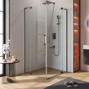 Изображение товара Душевой уголок Cezares SLIDER-AH-2-90/100-100/110-C-GM, 90/100 х 100/110 см, стекло прозрачное, профиль оружейная сталь