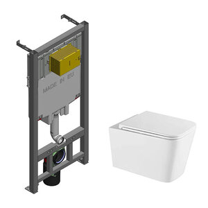 Изображение товара Инсталляция Jacob Delafon с безободковым унитазом Vincea Q-Line, сиденье с микролифтом, E29025-NF/VT1-12T