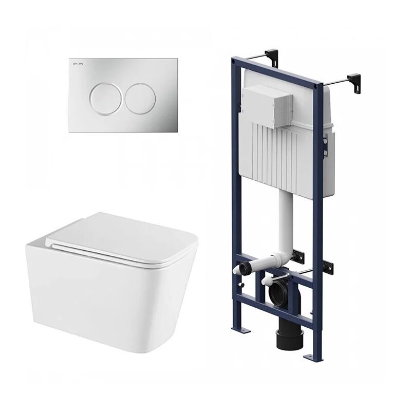 Изображение товара Инсталляция Am.Pm ProC с безободковым унитазом Vincea Q-Line с сиденьем и клавишей смыва