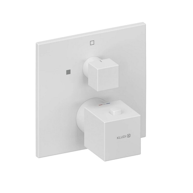 Изображение товара Смеситель Kludi Decus 548855375 термостатический белый матовый Изображение товара Смеситель Kludi Decus 548855375 термостатический белый матовый