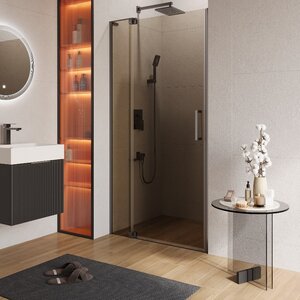 Изображение товара Душевая дверь Cezares SLIDER-B-1-100/110-BR-GM, стекло бронза, алюминиевый профиль, 100/110 см