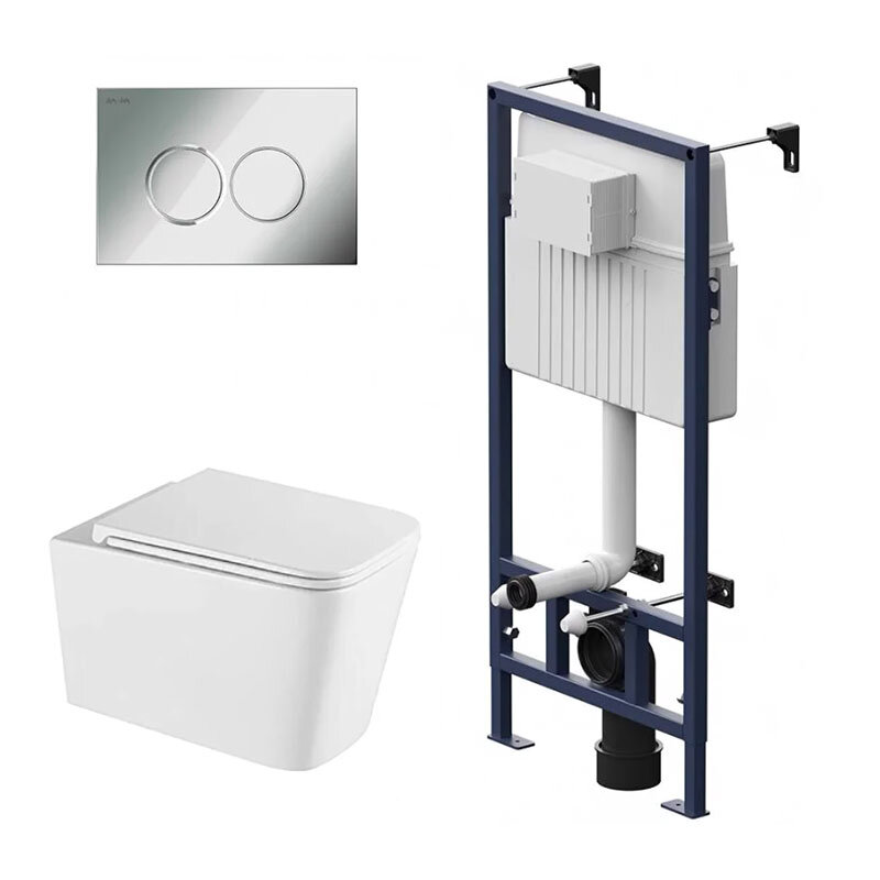 Изображение товара Инсталляция Am.Pm ProC с безободковым унитазом Vincea Q-Line, сиденье с микролифтом, клавиша смыва, I012707/VT1-12T/I070151 Изображение товара Инсталляция Am.Pm ProC с безободковым унитазом Vincea Q-Line, сиденье с микролифтом, клавиша смыва, I012707/VT1-12T/I070151