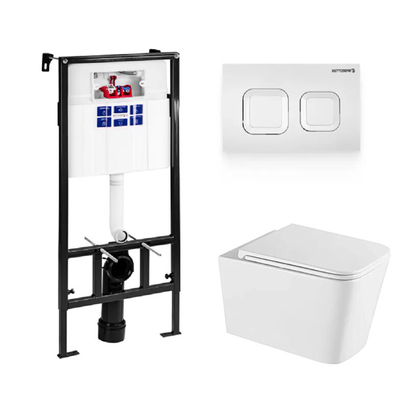 Изображение товара Инсталляция Bettoserb Sava Fix Slim с безободковым унитазом Vincea Q-Line и сиденьем микролифт