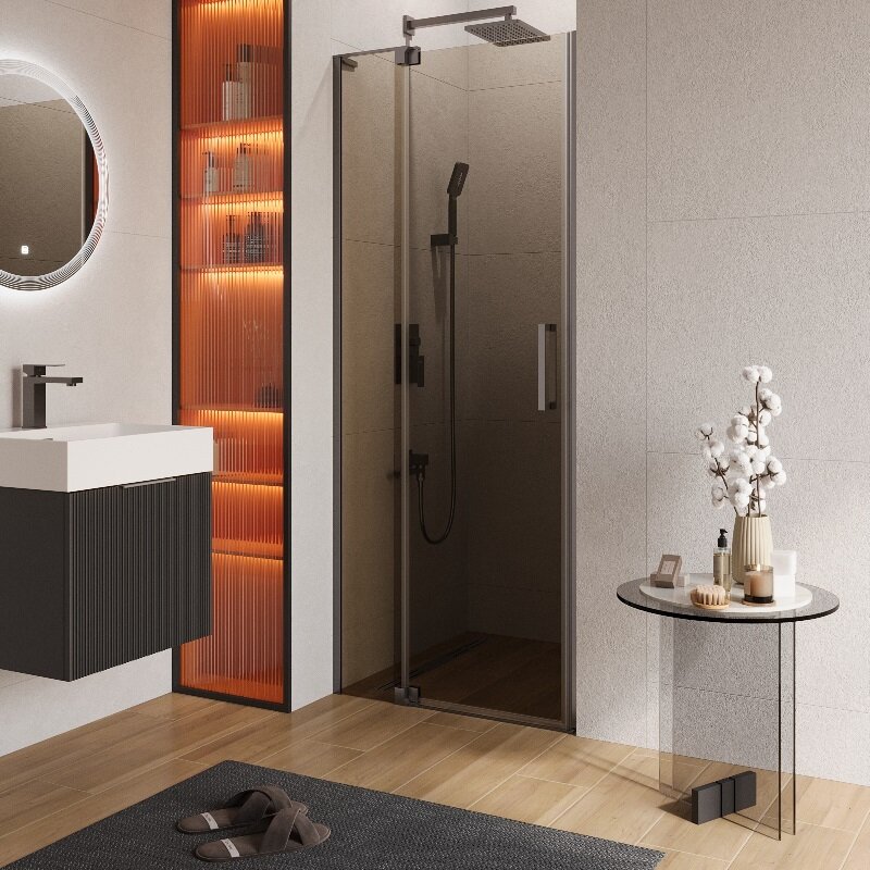Изображение товара Душевая дверь Cezares SLIDER-B-1-80/90-BR-GM, 80/90 см, стекло бронза, профиль оружейная сталь Изображение товара Душевая дверь Cezares SLIDER-B-1-80/90-BR-GM, 80/90 см, стекло бронза, профиль оружейная сталь