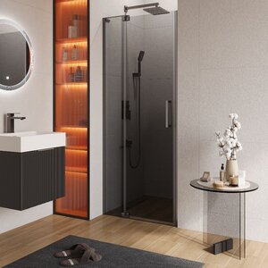 Изображение товара Душевая дверь Cezares SLIDER-B-1-80/90-GRIGIO-GM, 80/90 см, стекло серое, профиль оружейная сталь