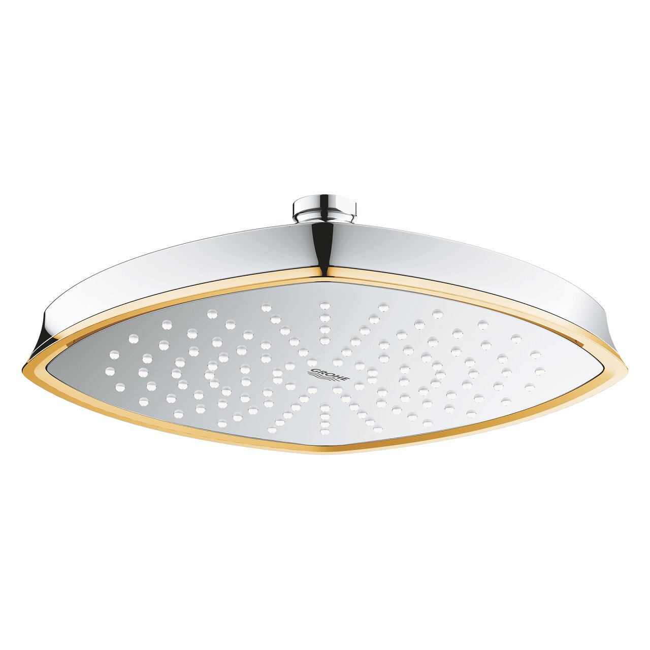 Изображение товара Верхний душ Grohe Rainshower Grandera 27974IG0, 22,1х22,1 см, 1 режим струи, без держателя, хром/золото