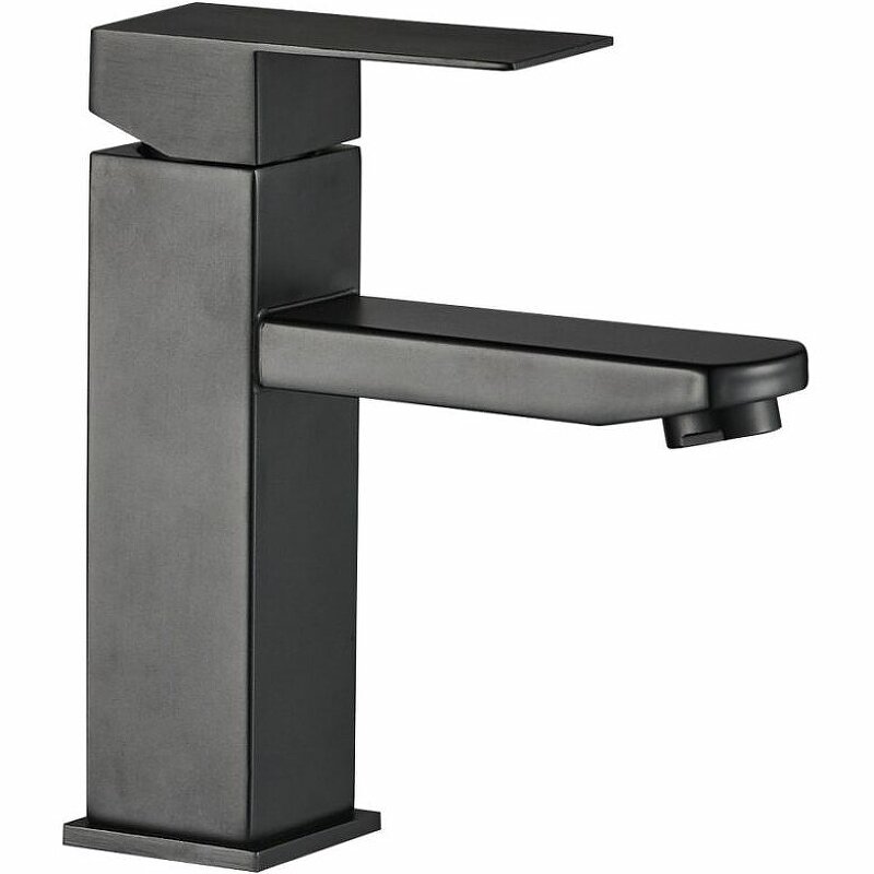 Изображение товара Современный черный смеситель для раковины WesnaArt Kubus KUB13-210Black с однорычажным управлением Изображение товара Современный черный смеситель для раковины WesnaArt Kubus KUB13-210Black с однорычажным управлением