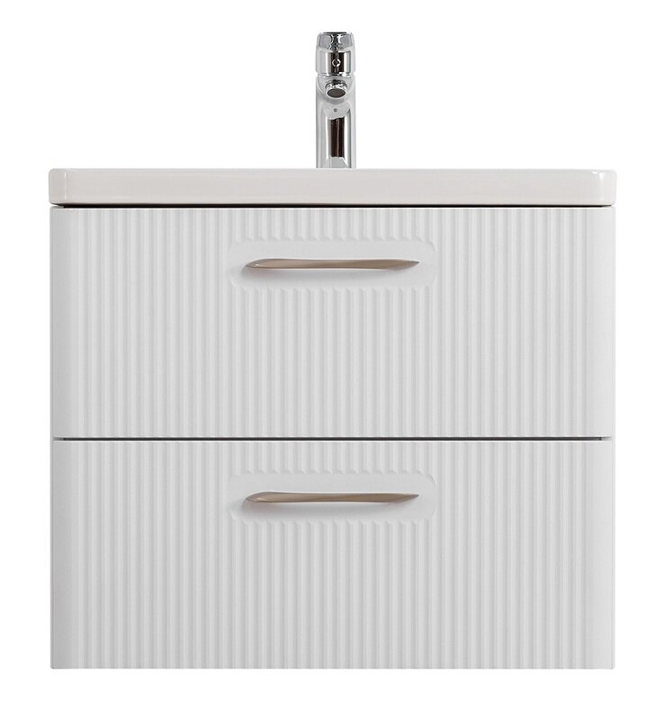 Изображение товара Тумба под раковину BelBagno Due-600-2C-SO-BM-P 60 см подвесная белый металлик