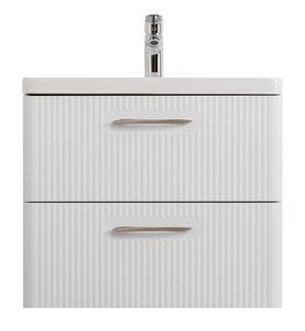 Изображение товара Тумба под раковину BelBagno Due-600-2C-SO-BM-P 60 см подвесная белый металлик