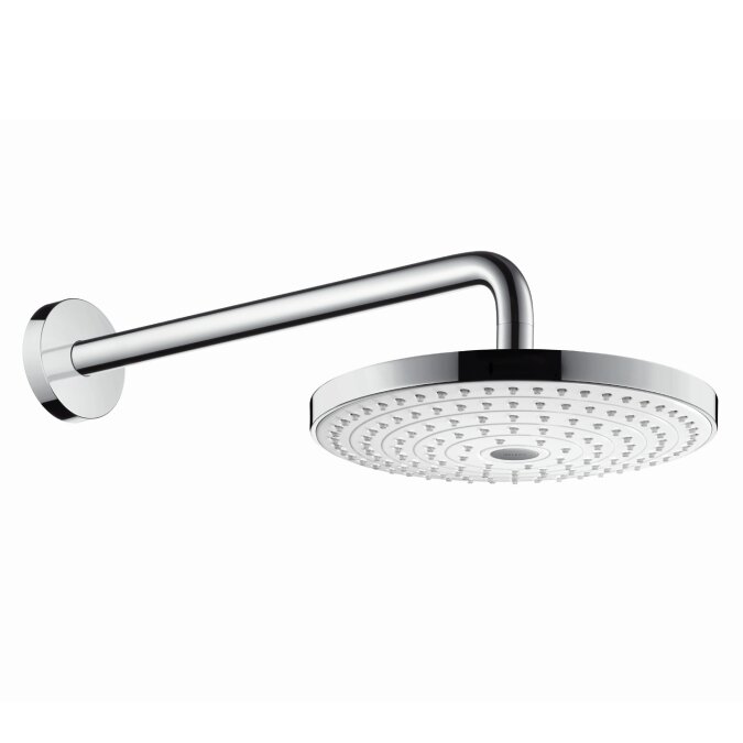 Изображение товара Верхний душ Hansgrohe Raindance Select 26466400, 24х24 см, 2 режима струи, с держателем, белый/хром