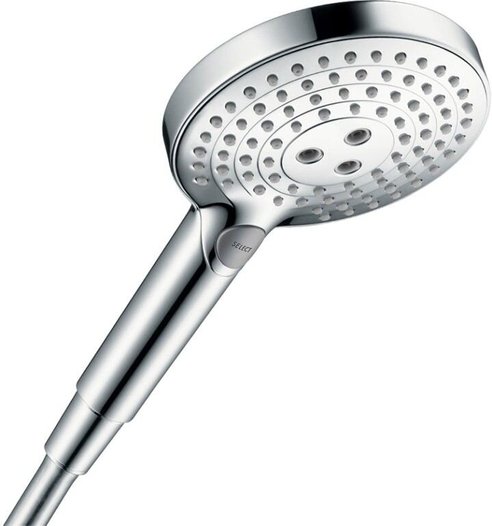 Изображение товара Ручной душ Hansgrohe Raindance Select E120 3jet с 3 режимами и хромовым покрытием Изображение товара Ручной душ Hansgrohe Raindance Select E120 3jet с 3 режимами и хромовым покрытием