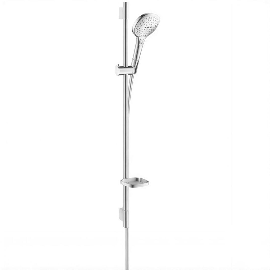 Изображение товара Душевой гарнитур Hansgrohe Raindance Select E 26621000 120, 90 см, 3 режима струи, корпус хром, лицевая часть хром
