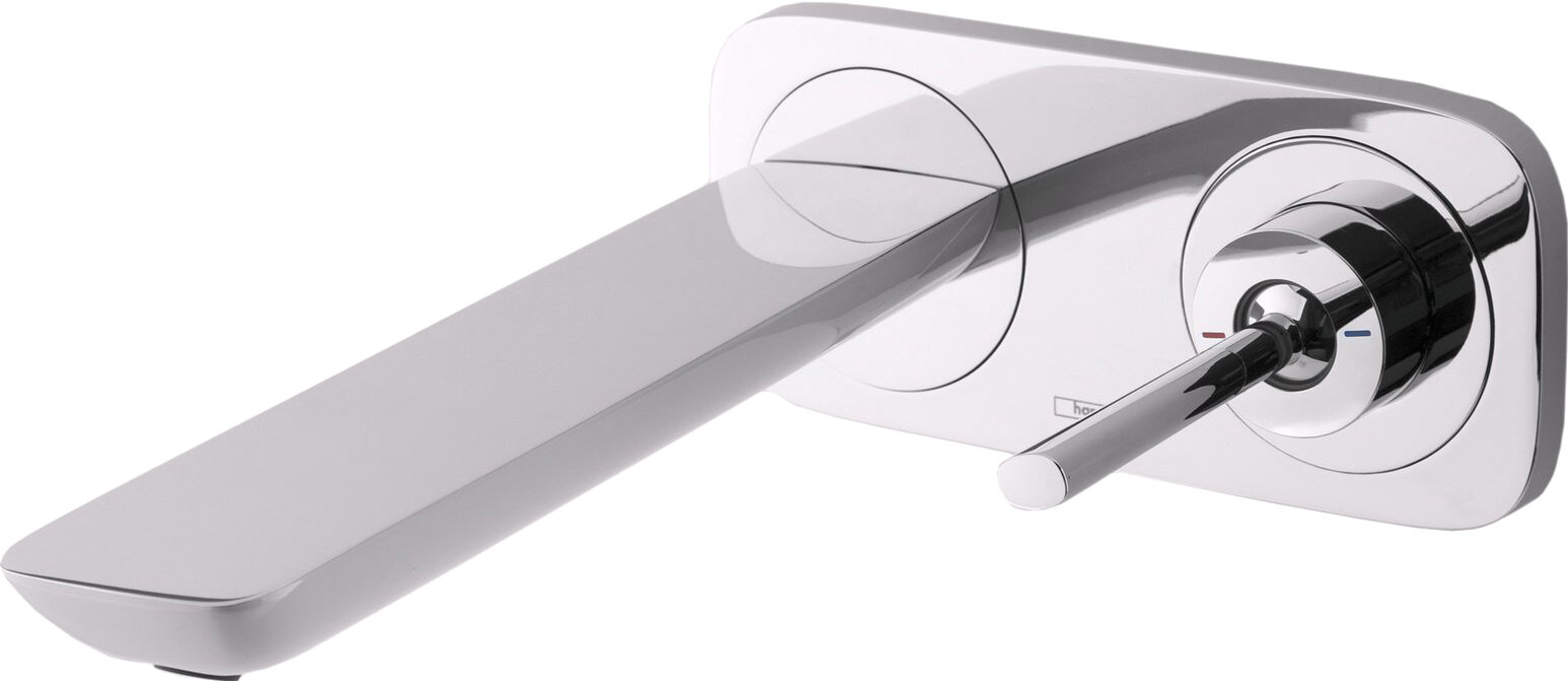 Изображение товара Смеситель для раковины Hansgrohe PuraVida 15084400 хром белый однорычажный скрытый монтаж