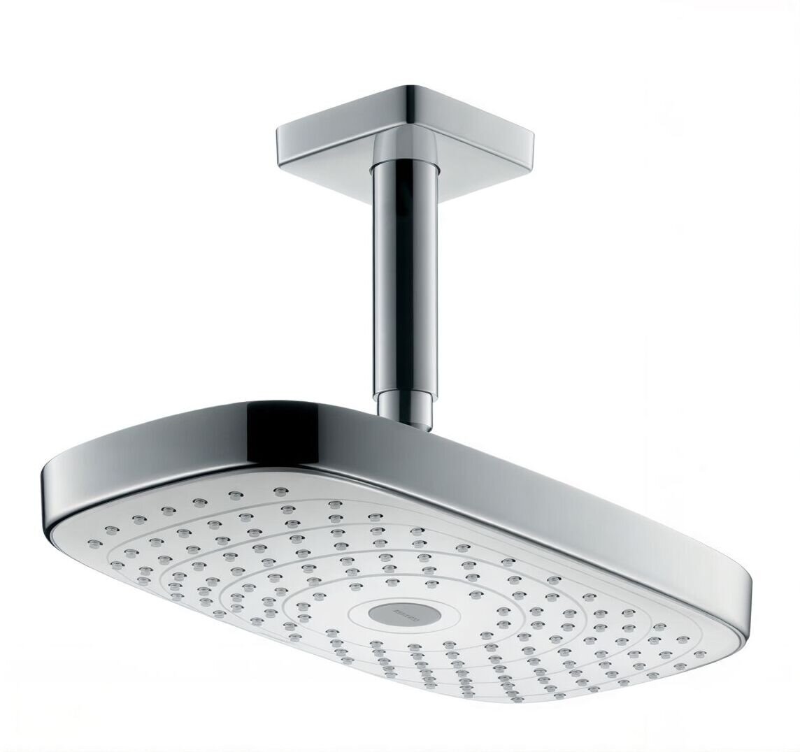 Изображение товара Верхний душ Hansgrohe Raindance Select E 300 2jet с двумя режимами и потолочным подключением Изображение товара Верхний душ Hansgrohe Raindance Select E 300 2jet с двумя режимами и потолочным подключением