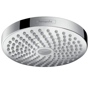 Изображение товара Верхний душ Hansgrohe Croma Select S 180 2 jet 26522000, 18х18 см, 2 типа струи, без держателя, цвет хром