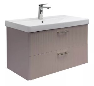 Изображение товара Тумба с раковиной Comforty Ангара 00-00021036CF, 90 см, подвесная, дуб латте