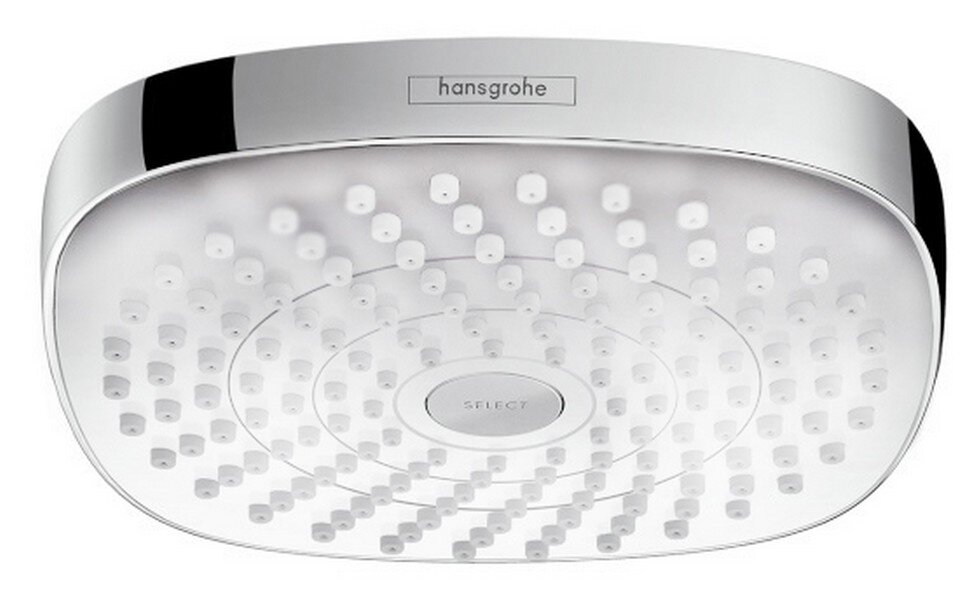 Изображение товара Верхний душ Hansgrohe Croma Select E 180 26524400, 18х18 см, 2 типа струи, без держателя, цвет белый/хром