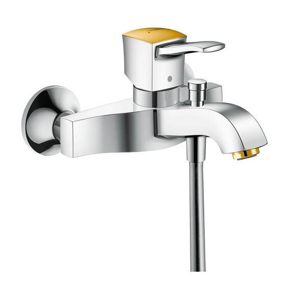 Изображение товара Смеситель Hansgrohe Metropol Classic 31340090: хром/золото, 21.4 см излив