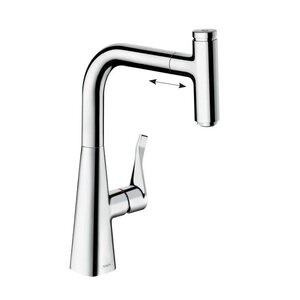 Изображение товара Смеситель для кухонной мойки Hansgrohe Metris Select, 14857000, с выдвижным изливом, хром