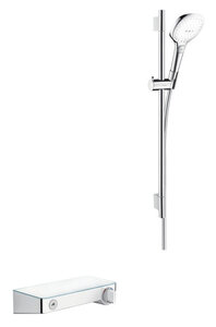 Изображение товара Смеситель для душа Hansgrohe ShowerTablet Select, 27026400, термостатический, с душевым гарнитуром и штангой, хром Изображение товара Смеситель для душа Hansgrohe ShowerTablet Select, 27026400, термостатический, с душевым гарнитуром и штангой, хром