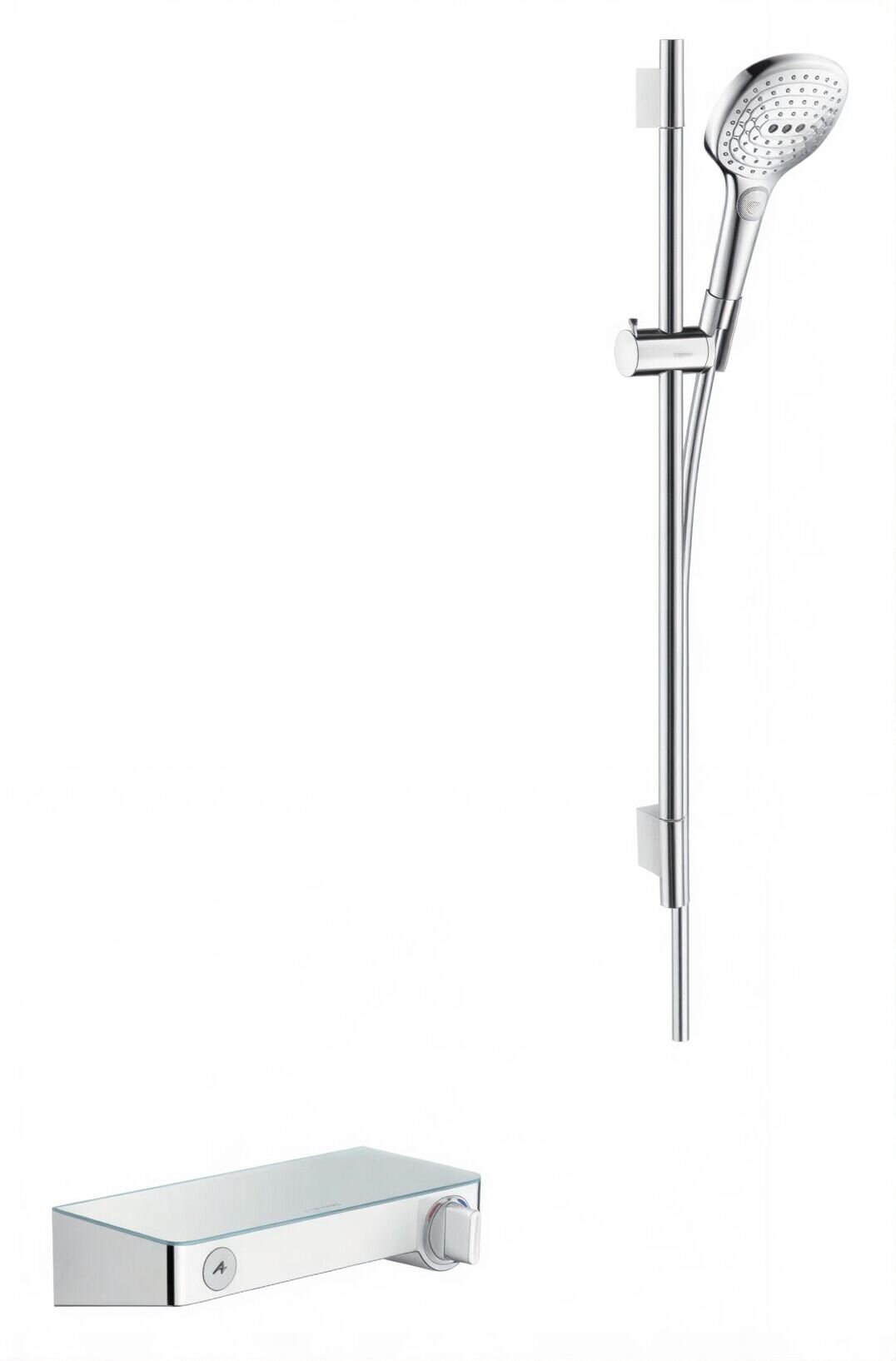 Изображение товара Смеситель для душа Hansgrohe ShowerTablet Select, 27026000, термостатический, с душевым гарнитуром и штангой, хром Изображение товара Смеситель для душа Hansgrohe ShowerTablet Select, 27026000, термостатический, с душевым гарнитуром и штангой, хром