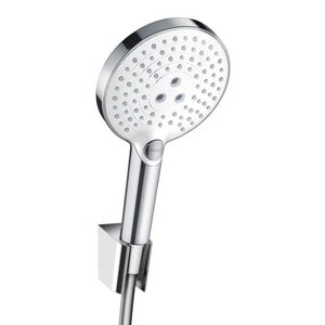 Изображение товара Душевой гарнитур Hansgrohe Raindance Select S 120 26721400, корпус хром, лицевая часть белая, 3 режима струи