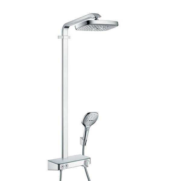 Изображение товара Душевая система Hansgrohe Raindance Select E 300 2jet ST Showerpipe EcoSmart 27283000, хром Изображение товара Душевая система Hansgrohe Raindance Select E 300 2jet ST Showerpipe EcoSmart 27283000, хром