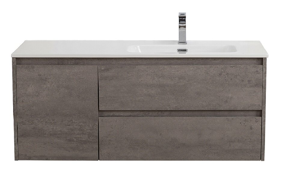 Изображение товара Тумба под раковину BelBagno Kraft 100 см, подвесная, Cemento Grigio, правая