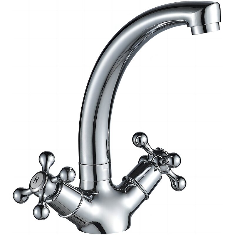 Изображение товара Смеситель для кухонной мойки WesnaArt Rassvet RAS02-120 хром двухвентильный