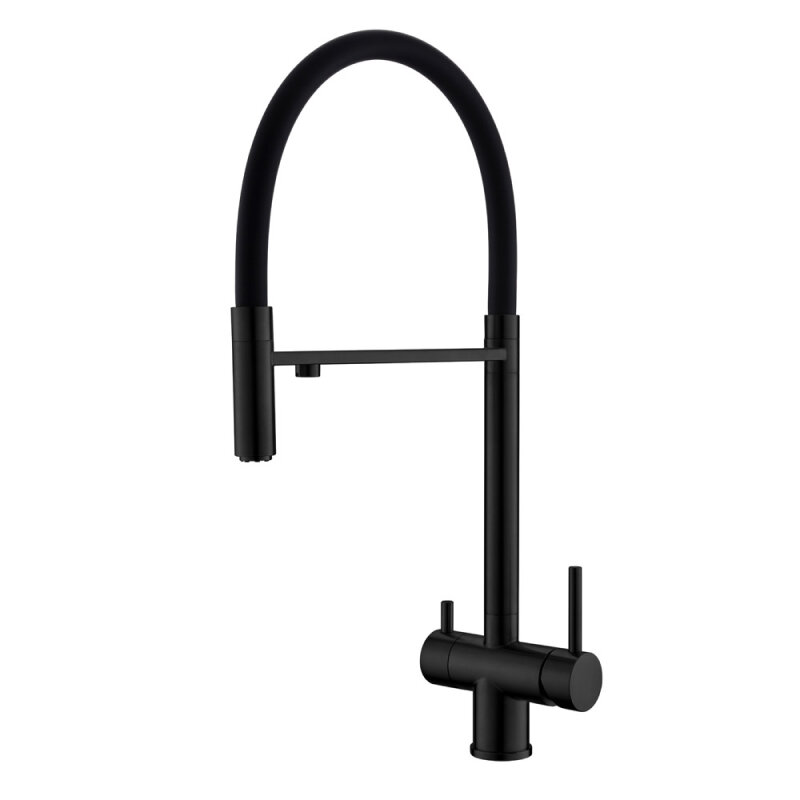 Изображение товара Смеситель для кухонной мойки WesnaArt Eco EKO05-160MatBlack с подключением к фильтру черный матовый
