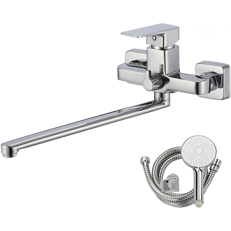 Изображение товара Смеситель для ванны и душа WesnaArt Narcis NAR06-320-25221 хром с душевым гарнитуром