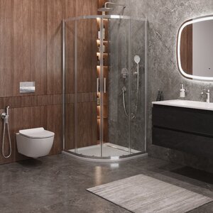 Изображение товара Душевой уголок Cezares MOLVENO-R-2 90x90 см прозрачное стекло хром профиль Италия