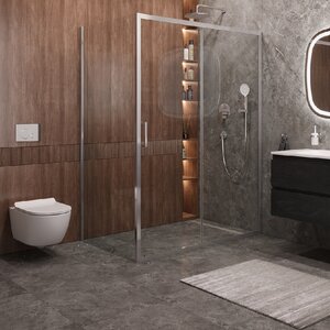 Изображение товара Душевой уголок Cezares MOLVENO-AH-11-160/90-C-Cr-IV, 160 х 90 см, стекло прозрачное, профиль хром