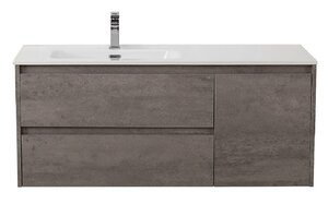 Изображение товара Тумба под раковину BelBagno Kraft-1000-2C-1A-SO-CG-L 100 см, подвесная, Cemento Grigio, левая