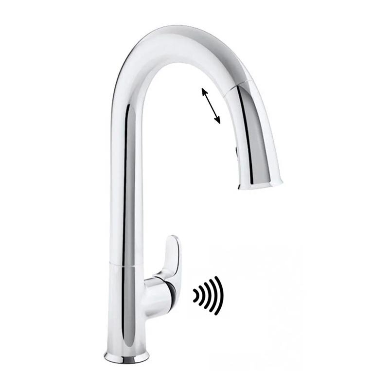 Изображение товара Современный бесконтактный сенсорный кухонный смеситель Jacob Delafon SENSATE E72218-B7 Изображение товара Современный бесконтактный сенсорный кухонный смеситель Jacob Delafon SENSATE E72218-B7