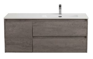 Изображение товара Тумба под раковину BelBagno Kraft-1200-2C-1A-SO-CG-R, 120 см, подвесная, Cemento Grigio, правая